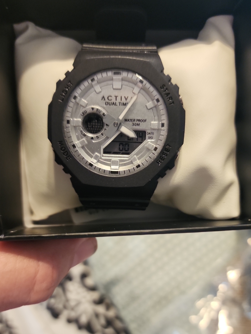 Invicta X Activa Recon Dual Time Digital Analog Black and Silver Sport Watch NEW